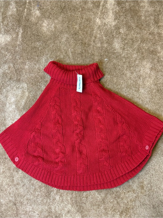 Carter's Other - Carter's Red Cable Knit Poncho Sweater